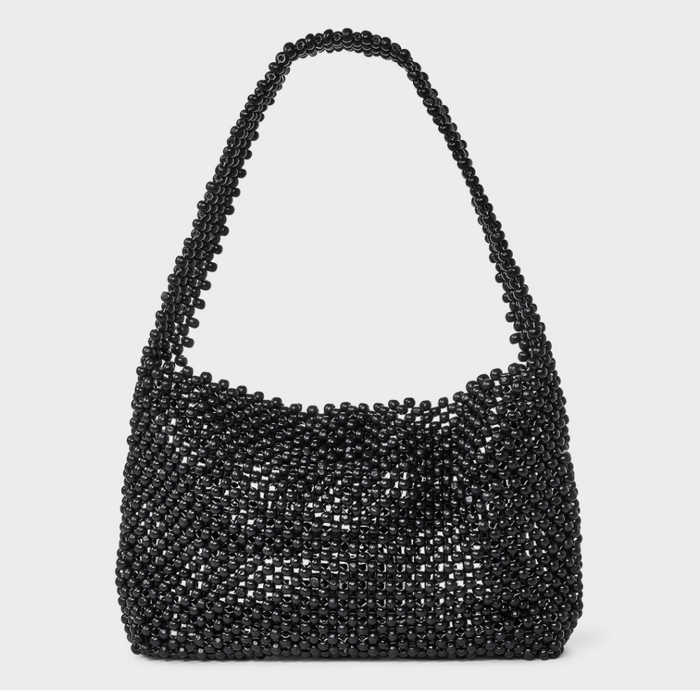 a nwe day Elegant Black Beaded Women's Bag